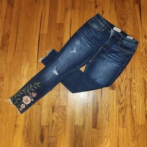 Driftwood jackie embroidered skinny jeans 28